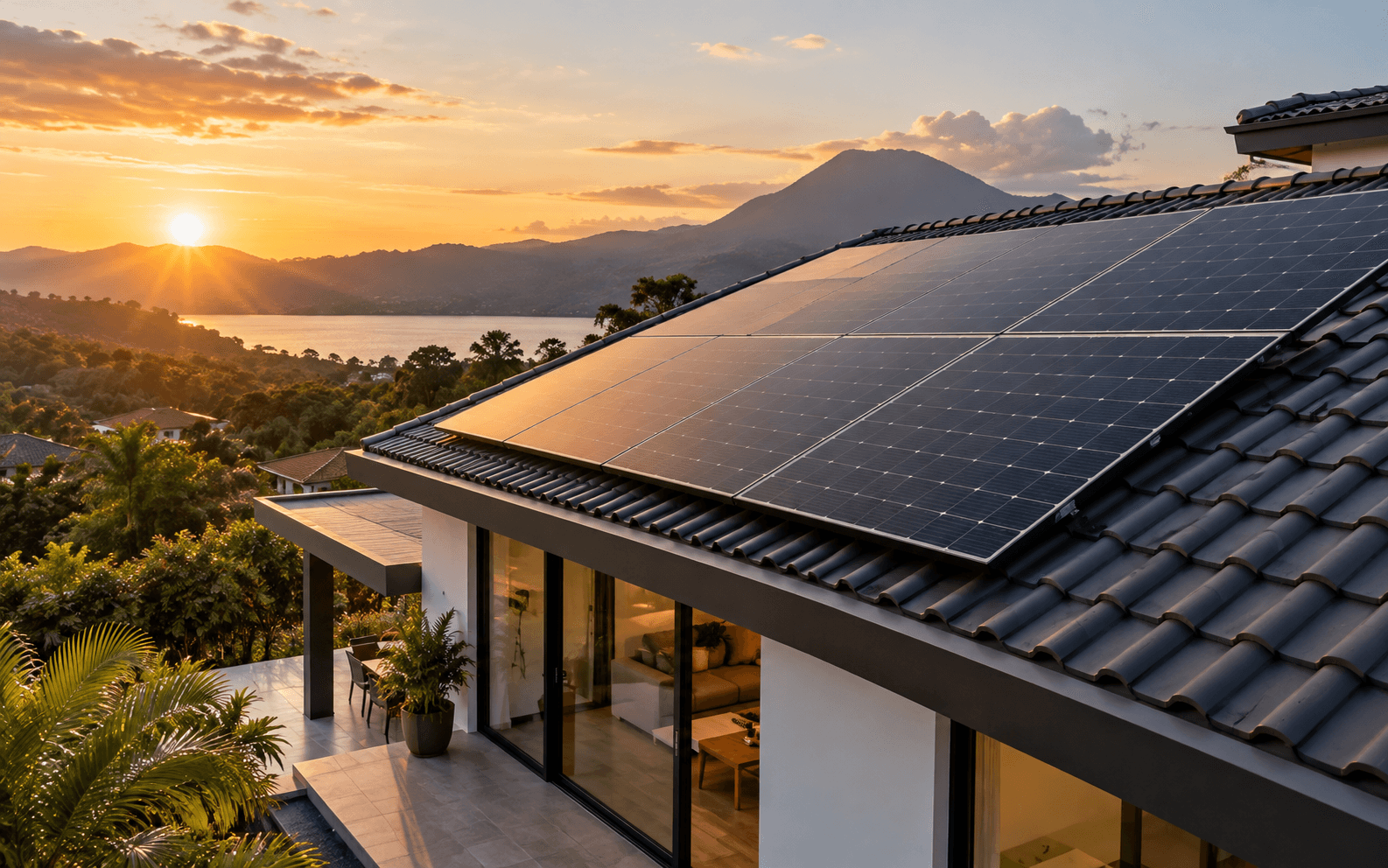 Fotografía de energía solar residencial